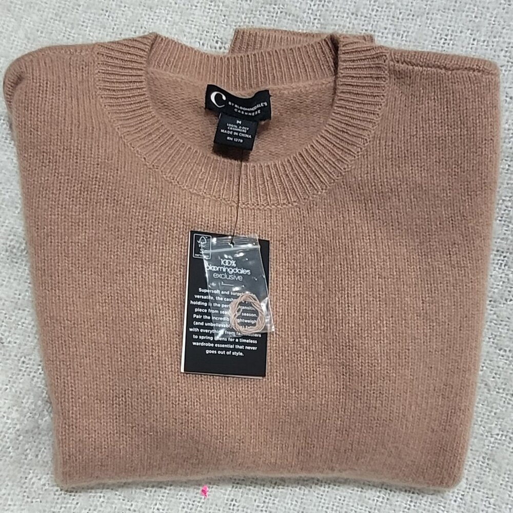 NWT Bloomingdale's Cashmere Sweater Camel Colored M